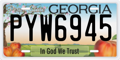 GA license plate PYW6945