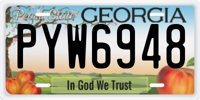 GA license plate PYW6948