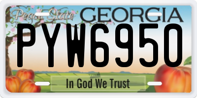 GA license plate PYW6950