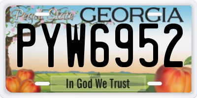 GA license plate PYW6952