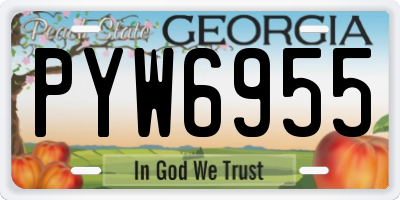 GA license plate PYW6955