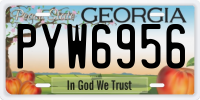 GA license plate PYW6956