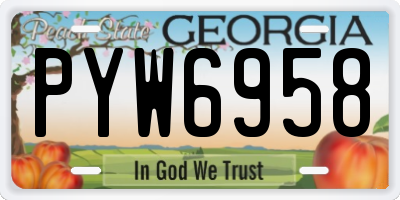 GA license plate PYW6958