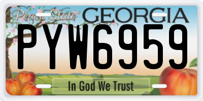 GA license plate PYW6959