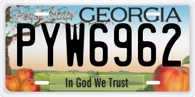 GA license plate PYW6962
