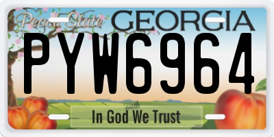 GA license plate PYW6964