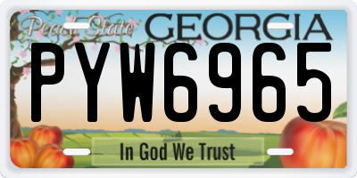 GA license plate PYW6965