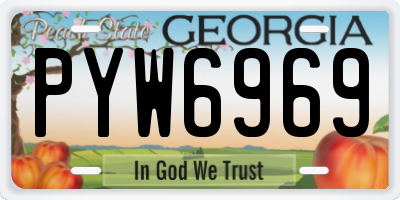 GA license plate PYW6969