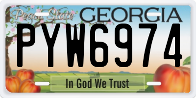 GA license plate PYW6974