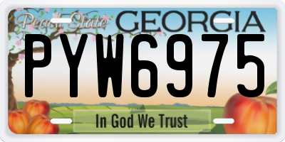 GA license plate PYW6975