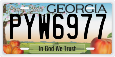 GA license plate PYW6977