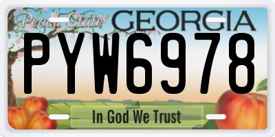 GA license plate PYW6978
