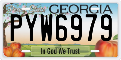 GA license plate PYW6979