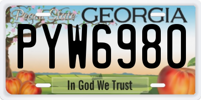 GA license plate PYW6980