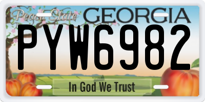 GA license plate PYW6982