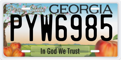 GA license plate PYW6985