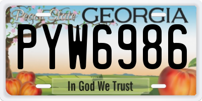 GA license plate PYW6986
