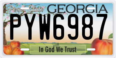 GA license plate PYW6987