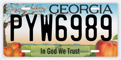 GA license plate PYW6989