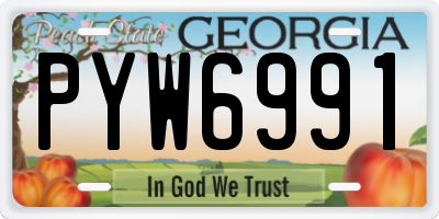 GA license plate PYW6991
