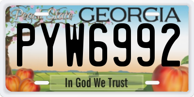 GA license plate PYW6992