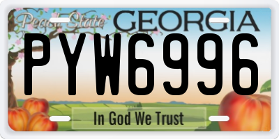 GA license plate PYW6996