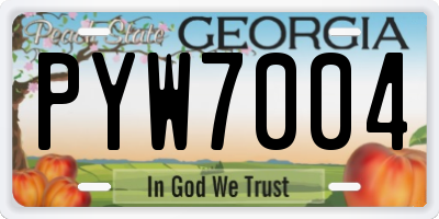GA license plate PYW7004