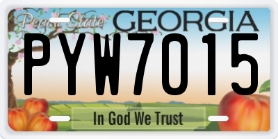 GA license plate PYW7015