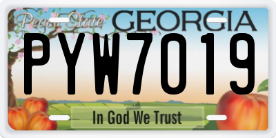 GA license plate PYW7019