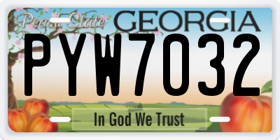 GA license plate PYW7032
