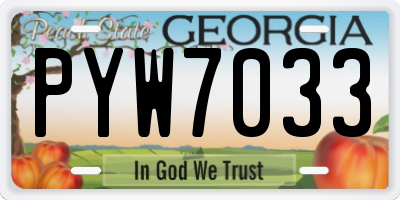 GA license plate PYW7033