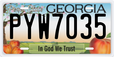 GA license plate PYW7035