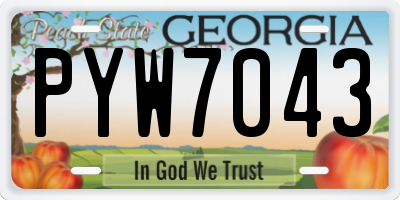 GA license plate PYW7043