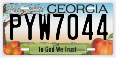 GA license plate PYW7044