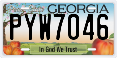 GA license plate PYW7046