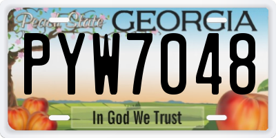 GA license plate PYW7048