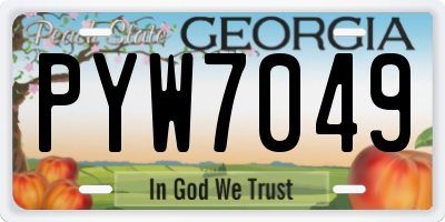 GA license plate PYW7049