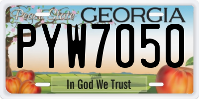 GA license plate PYW7050