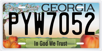 GA license plate PYW7052