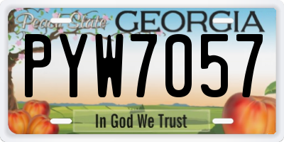 GA license plate PYW7057