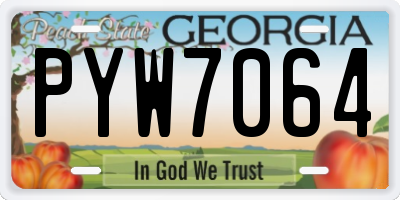 GA license plate PYW7064