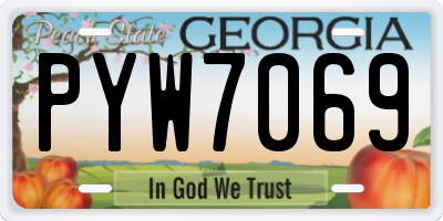 GA license plate PYW7069