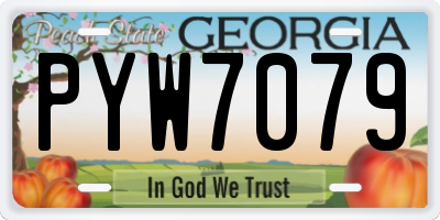 GA license plate PYW7079