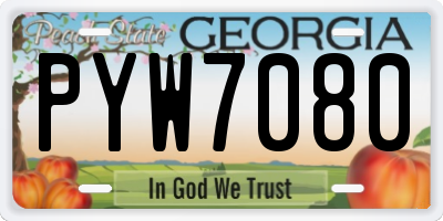 GA license plate PYW7080