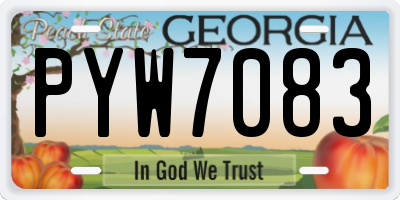 GA license plate PYW7083