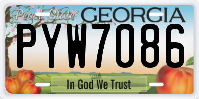 GA license plate PYW7086
