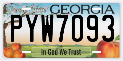 GA license plate PYW7093