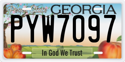 GA license plate PYW7097