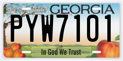 GA license plate PYW7101