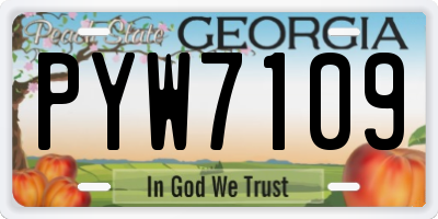 GA license plate PYW7109